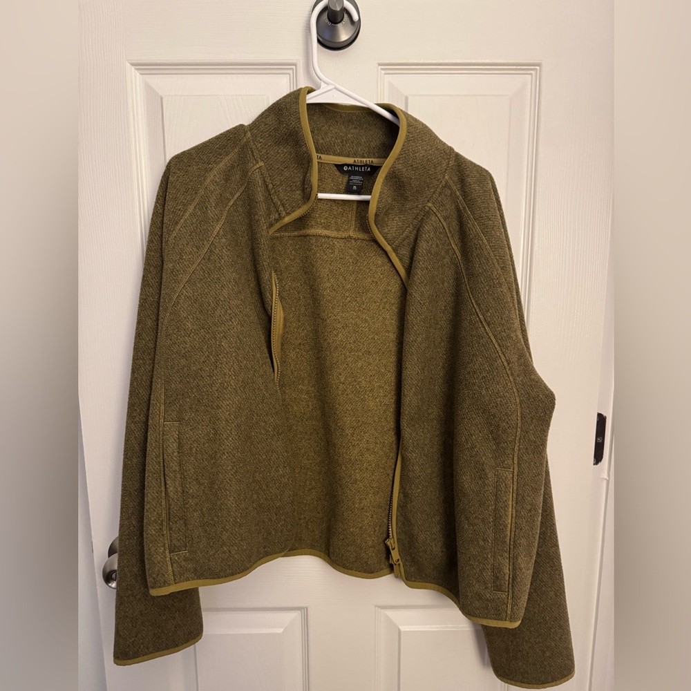 Athleta green wool jacket nwot